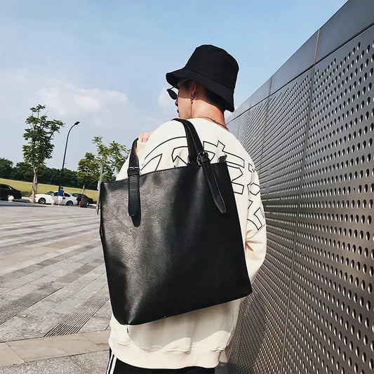 Soft Leather Tote Bag for Men