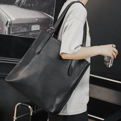 Soft Leather Tote Bag for Men