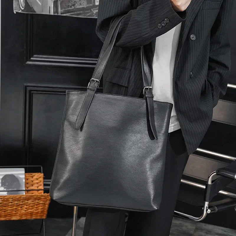 Soft Leather Tote Bag for Men