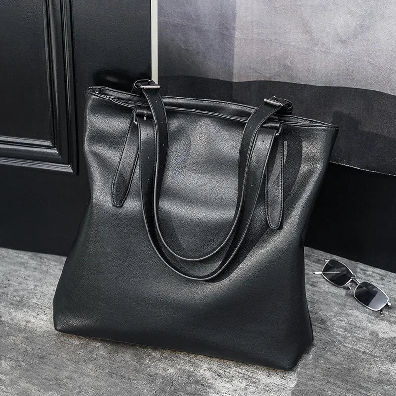 Soft Leather Tote Bag for Men