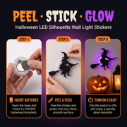 HauntGlow Halloween LED Wall Lights — 30-Piece Silhouette Set